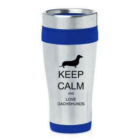 Blue 16oz Insulated Stainless Steel Travel Mug Z387 Keep Calm and Love Dachshunds MIP
Blue 16oz Insulated Stainless Steel Travel Mug Z387 Keep Calm and Love Dachshunds MIP