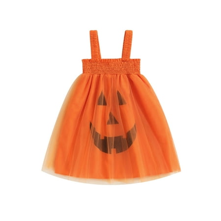 Qtinghua Toddler Baby Girls Halloween Clothes Pumpkin Face Print Layered Tulle Dress Sleeveless Dress Summer Princess Dress Orange 3-4 Years
Qtinghua Toddler Baby Girls Halloween Clothes Pumpkin Face Print Layered Tulle Dress Sleeveless Dress Summer Princess Dress Orange 3-4 Years