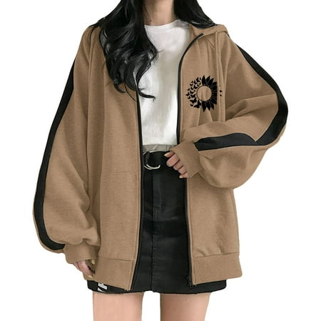 Bospose Long Sleeve Shirt Women Corset Top Brown Top Women S Fashion Casual Print Zipper Blouse Hood Tops Sweatershirt Lady Plus Size Loose Pocket Zipper Sweatshirt L
Bospose Long Sleeve Shirt Women Corset Top Brown Top Women S Fashion Casual Print Zipper Blouse Hood Tops Sweatershirt Lady Plus Size Loose Pocket Zipper Sweatshirt L
