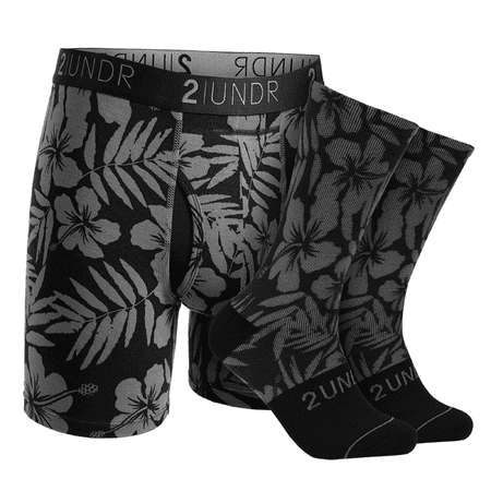 2UNDR Men s Swing Shift Boxer Brief- Groove Sock Pack (Oahu Medium)