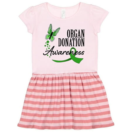 Inktastic Organ Donation awareness- butterfly green ribbon Gift Toddler Girl Dress