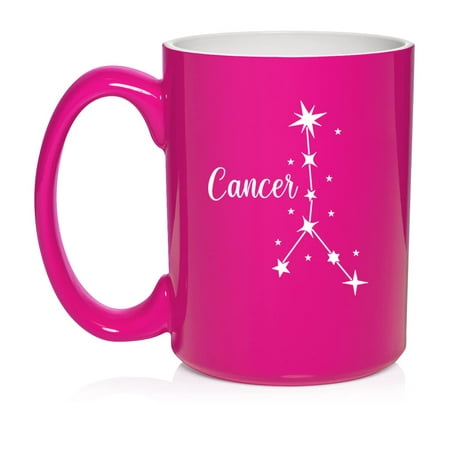 

Star Zodiac Horoscope Constellation Ceramic Coffee Mug Tea Cup Gift (15oz Hot Pink) (Cancer)