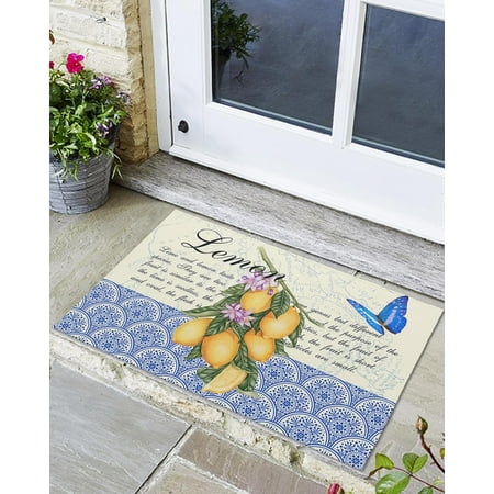 Indoor Outdoor Mats Summer Lemon and Butterfly Moroccan Pattern Door Mat Non-Slip Absorbent Resist Dirt Entrance Mat Washable Welcome Mats for Entryway Low-Profile Floor Mats
Indoor Outdoor Mats Summer Lemon and Butterfly Moroccan Pattern Door Mat Non-Slip Absorbent Resist Dirt Entrance Mat Washable Welcome Mats for Entryway Low-Profile Floor Mats