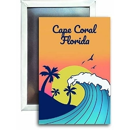 R and R Imports Cape Coral Florida Souvenir 2x3 Fridge Magnet Wave Design