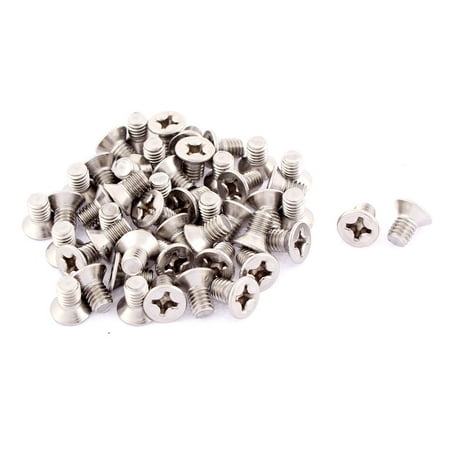 Uxcell M6 x 10mm Head Countersunk Bolts Machine Screws Fasteners 50pcs