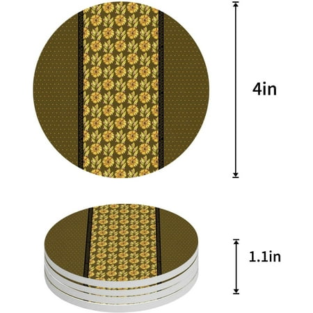 ZHANZZK Summer Sunflower Retro Wave Dot Set of 6 Round Coaster for Drinks Absorbent Ceramic Stone Coasters Cup Mat with Cork Base for Home Kitchen Room Coffee Table Bar Decor
ZHANZZK Summer Sunflower Retro Wave Dot Set of 6 Round Coaster for Drinks Absorbent Ceramic Stone Coasters Cup Mat with Cork Base for Home Kitchen Room Coffee Table Bar Decor