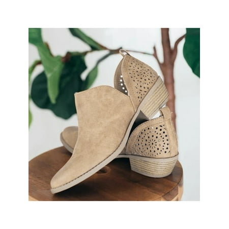 Oucaili Booties Women Ankle Heels Low Stacked Heel Slip On Dress Short Boots Shoes Khaki 6.5
Oucaili Booties Women Ankle Heels Low Stacked Heel Slip On Dress Short Boots Shoes Khaki 6.5