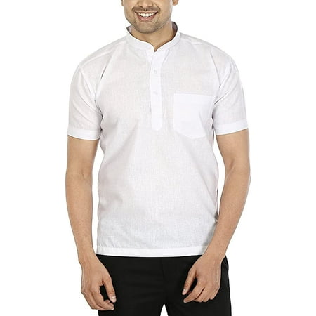 Royal Men s Cotton Blend Straigh Kurta White