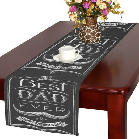 MYPOP Best Dad Ever Cotton Linen Table Runner 16x72 Inches