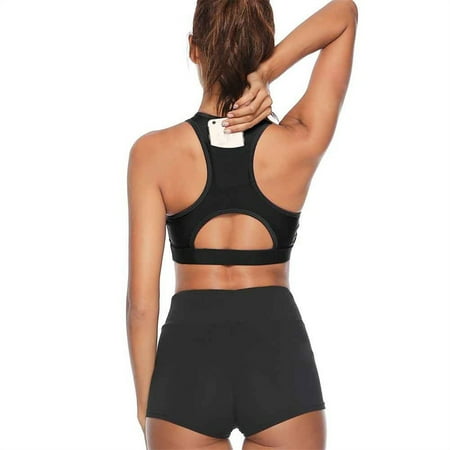 STEADY Women Solid Sport Bra Back Pocket Running Yoga Bras Padded High I mpact Workout M / Black
STEADY Women Solid Sport Bra Back Pocket Running Yoga Bras Padded High I mpact Workout M / Black
