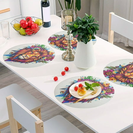 Round Grid Placemat One Sizex1 Round Placemat PVC Plate Mat,15.4 Inch Non-Slip and Heat Resistant Table Placemat Dining Room Placemat Cartoon Color Lion
Round Grid Placemat One Sizex1 Round Placemat PVC Plate Mat,15.4 Inch Non-Slip and Heat Resistant Table Placemat Dining Room Placemat Cartoon Color Lion