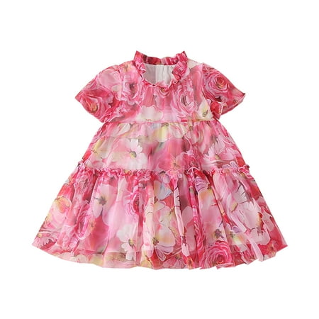 Toddler Girls Dress Summer Cute Short Sleeve Fashion Floral Printed Small Fresh Style Princess Dress Casual Dress
Toddler Girls Dress Summer Cute Short Sleeve Fashion Floral Printed Small Fresh Style Princess Dress Casual Dress