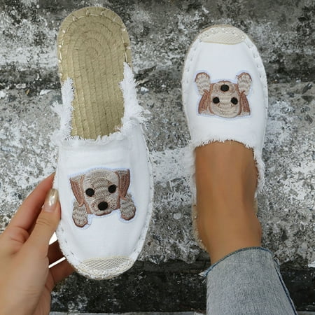 Cathalem Casual Women s Non Slip Weave Canvas Cartoon Dog Print Slip On Round Toe Breathable Lazy Shoes Ladies Flip Flops White 7.5
Cathalem Casual Women s Non Slip Weave Canvas Cartoon Dog Print Slip On Round Toe Breathable Lazy Shoes Ladies Flip Flops White 7.5