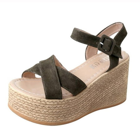 Wedges for Women Women Solid Bohemian Peep Toe Wedges Thick Bottom Flatform Shoes Sandals Flock Green 40
Wedges for Women Women Solid Bohemian Peep Toe Wedges Thick Bottom Flatform Shoes Sandals Flock Green 40