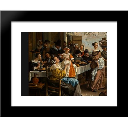 Dancing couple 20x24 Framed Art Print by Jan Steen
