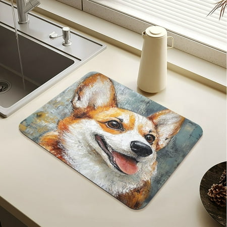 Wobogo Corgi with Oil Painting Style Dish Drying Mats Diatomaceous Earth Super Absorbent Non-slip Rubber Sole 15.7×11.8in
Wobogo Corgi with Oil Painting Style Dish Drying Mats Diatomaceous Earth Super Absorbent Non-slip Rubber Sole 15.7×11.8in