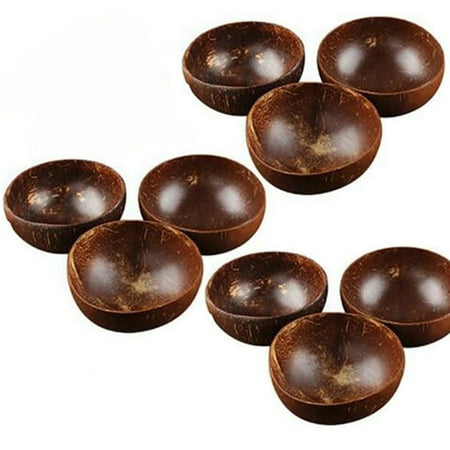 9PCS 12-15cm Coconut Bowl Handmade Coconut Shell Bowl Rice Ramen Bowl