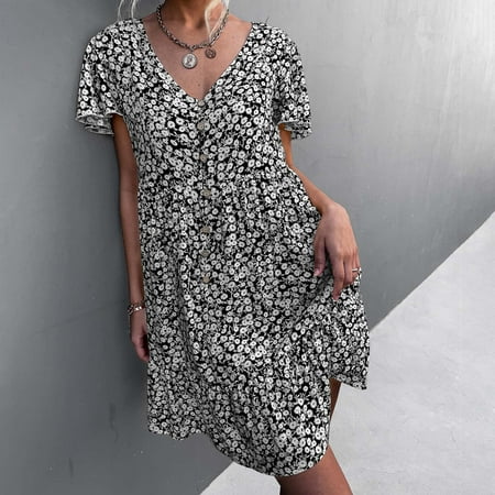 YANHOO Women s Fashion Bohemian V Neck Loose Short Sleeve A-Line Print Dresses for Women 2023
YANHOO Women s Fashion Bohemian V Neck Loose Short Sleeve A-Line Print Dresses for Women 2023