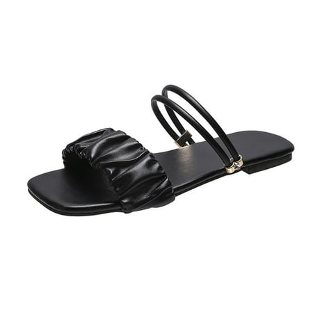GNEIKDEING Summer Women Sandals Lightweight Flat Strap Casual Pleated Beach Slippers Gift on Clearance
GNEIKDEING Summer Women Sandals Lightweight Flat Strap Casual Pleated Beach Slippers Gift on Clearance