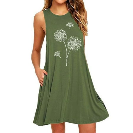 Fashion Womens Pocket Dandelions Printing Sleeveless Casual Nightdress Dresses
Fashion Womens Pocket Dandelions Printing Sleeveless Casual Nightdress Dresses