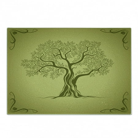Olive Green Cutting Board Mediterranean Olive Tree Silhouette with Ornamental Frame Nature Inspirations Decorative Tempered Glass Cutting and Serving Board Small Size Olive Green by Ambesonne
Olive Green Cutting Board Mediterranean Olive Tree Silhouette with Ornamental Frame Nature Inspirations Decorative Tempered Glass Cutting and Serving Board Small Size Olive Green by Ambesonne