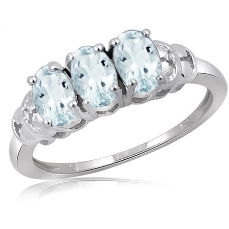 JewelersClub 1.32 Carat T.G.W. Aquamarine Gemstone and Accent White Diamond Women's Ring JewelersClub 1.32 Carat T.G.W. Aquamarine Gemstone and Accent White Diamond Women's Ring