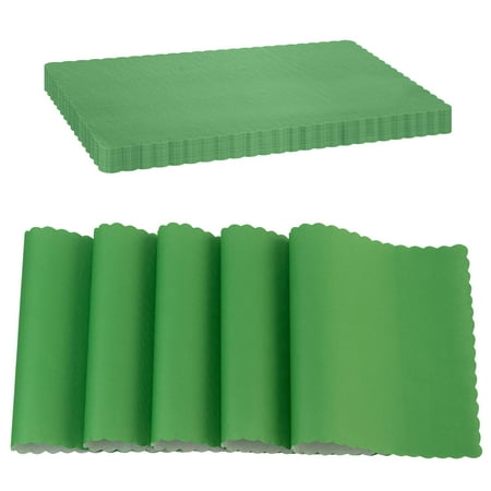Paper Placemat Disposable Green Place Mats with Scalloped Edges Durable Paper Placemat for Holiday Wedding Party Supplies Decor 9.75 X 14 Inches Pack of 50 - by SparkSettings
Paper Placemat Disposable Green Place Mats with Scalloped Edges Durable Paper Placemat for Holiday Wedding Party Supplies Decor 9.75 X 14 Inches Pack of 50 - by SparkSettings