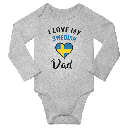 I Love My Swedish Dad Baby Long Slevve Bodysuit Unisex Gifts (Gray 3-6 Months)
I Love My Swedish Dad Baby Long Slevve Bodysuit Unisex Gifts (Gray 3-6 Months)
