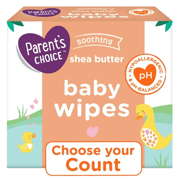 Parent's Choice Shea Butter Baby Wipes, 8 Packs of 100 (800 Count)