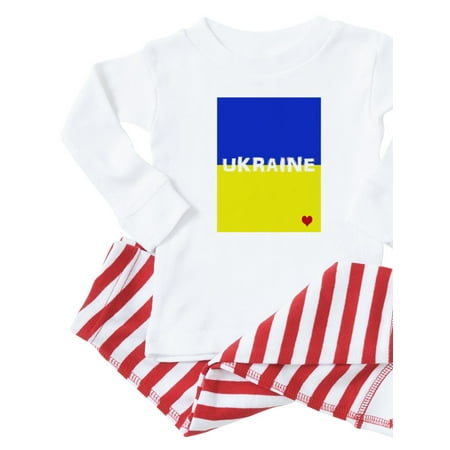 CafePress - Ukraine Heart Pajamas - Toddler Long Sleeve Pajama set
