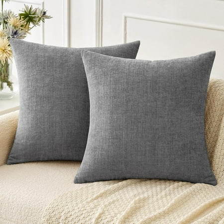 MIULEE Pack of 2 Couch Throw Pillow Covers 16x16 inch Soft Dark Gray Chenille Pillow Covers for Sofa Living Room Solid Dyed Pillow Cases
MIULEE Pack of 2 Couch Throw Pillow Covers 16x16 inch Soft Dark Gray Chenille Pillow Covers for Sofa Living Room Solid Dyed Pillow Cases