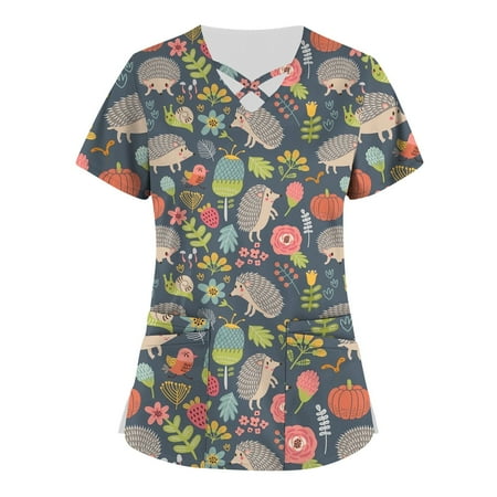 KSCYKKKD Womens Tops Plus Size Cute Printed Scrub Working Uniform Tops for Womens Cross V Neck Short Sleeve Fun T-shirtss Workwear Tee with Pockets Green S
KSCYKKKD Womens Tops Plus Size Cute Printed Scrub Working Uniform Tops for Womens Cross V Neck Short Sleeve Fun T-shirtss Workwear Tee with Pockets Green S