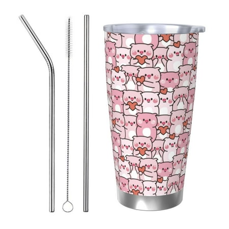 Gaeub Kawaii Pig Print 20-Ounce Stainless Steel Car Cup Tumblers Cups with Lids and Straw Coffee Cups for Adults Kids Home Car Office School Travel Party-Straw Three-piece Set
Gaeub Kawaii Pig Print 20-Ounce Stainless Steel Car Cup Tumblers Cups with Lids and Straw Coffee Cups for Adults Kids Home Car Office School Travel Party-Straw Three-piece Set