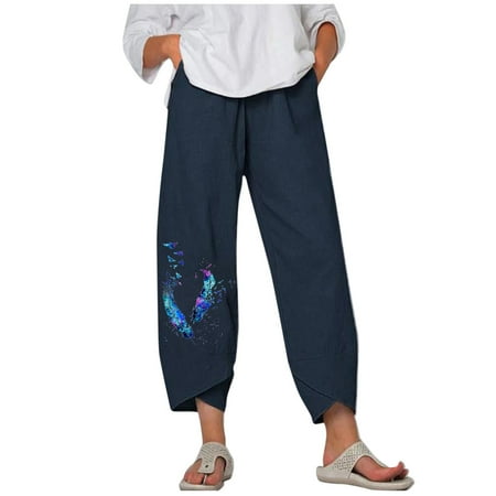 Dadaria Linen Pants for Women Petite Length Plus Size Loose Cotton Linen with Pocket Printing Trousers Pants Navy XL Female
Dadaria Linen Pants for Women Petite Length Plus Size Loose Cotton Linen with Pocket Printing Trousers Pants Navy XL Female