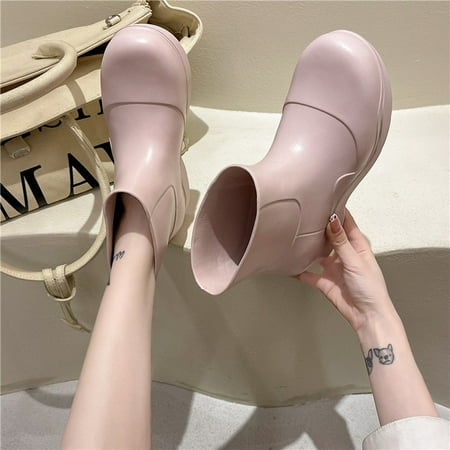CoCopeanut Ultralight EVA Waterproof Women Rainboots Slip-on Thick Sole Big Toe Fashion Ladies Rain Shoes Solid Girls Platform Ankle Boots
CoCopeanut Ultralight EVA Waterproof Women Rainboots Slip-on Thick Sole Big Toe Fashion Ladies Rain Shoes Solid Girls Platform Ankle Boots