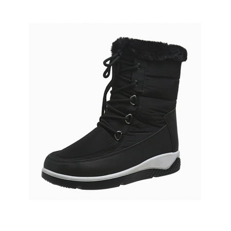 Eloshman Women Snow Boots Lace Up Warm Ankle Bootie Plush Lining Winter Boot Cold Weather Comfortable Wedge Booties Lightweight Comfort Shoe Black 6
Eloshman Women Snow Boots Lace Up Warm Ankle Bootie Plush Lining Winter Boot Cold Weather Comfortable Wedge Booties Lightweight Comfort Shoe Black 6