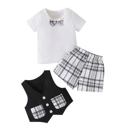 Infant Boys Suit Summer British Style Gentleman Short Sleeve T Shirt Vest Shorts Performance Clothes 3Pc Kids Clothes
Infant Boys Suit Summer British Style Gentleman Short Sleeve T Shirt Vest Shorts Performance Clothes 3Pc Kids Clothes
