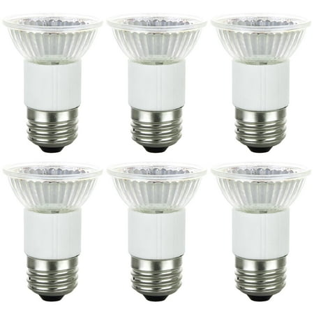 6 Pack Sunlite 75 Watt 38° Flood JDR MR16 Mini Reflector Medium Base