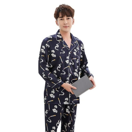 Pajamas Set Long Sleeve Sleepwear Button Down Nightwear Soft thin Pj Lounge Sets for Man and Women