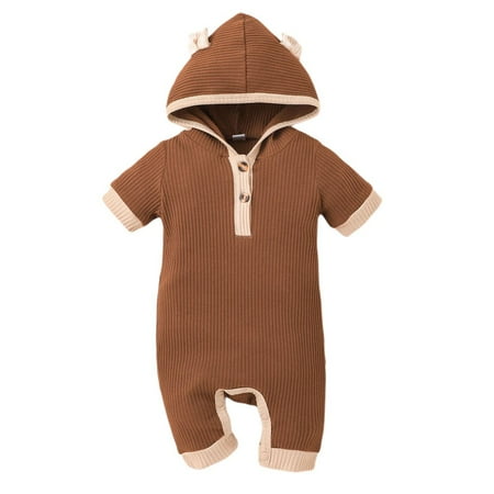 Newborn Infant Onesies Baby Boy Girl Cartoon Rompers Short Sleeve Button Hooded Jumpsuit Toddler Summer Clothes 0-12M
Newborn Infant Onesies Baby Boy Girl Cartoon Rompers Short Sleeve Button Hooded Jumpsuit Toddler Summer Clothes 0-12M