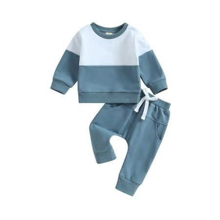 Bagilaanoe 2PCS Toddler Baby Boy Long Pants Set Contrast Color Long Sleeve Sweatshirt Pullover Tops + Drawstring Sweatpants 6M 12M 18M 24M 3T Kids Casual Sweatsuits
Bagilaanoe 2PCS Toddler Baby Boy Long Pants Set Contrast Color Long Sleeve Sweatshirt Pullover Tops + Drawstring Sweatpants 6M 12M 18M 24M 3T Kids Casual Sweatsuits