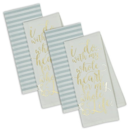 Design Imports CAMZ12018 18 x 28 in. DII Whole Heart Dishtowel Set - 4 Piece