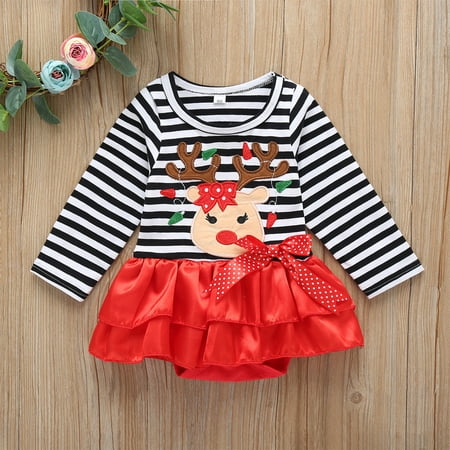 Fidelma Girls Romper&Jumpsuit Infant Baby Girls Long Sleeve Christmas Deer Striped Bodysuit Dress Tulle Romper Red-90
Fidelma Girls Romper&Jumpsuit Infant Baby Girls Long Sleeve Christmas Deer Striped Bodysuit Dress Tulle Romper Red-90