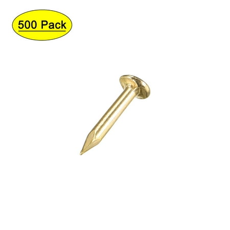Uxcell 1x8mm Tiny Nails Carbon Steel Copper Plating 500 Pack