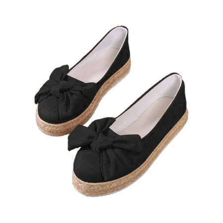 Pyhlmscde Women s Flat Shoes Ballet Flat with Bow Solid Color Woven Vintage Flat Non Slip Slip-on Casual Espadrille Shoes
Pyhlmscde Women s Flat Shoes Ballet Flat with Bow Solid Color Woven Vintage Flat Non Slip Slip-on Casual Espadrille Shoes
