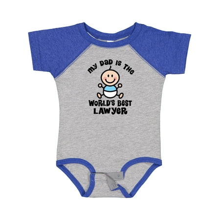 Inktastic Dad is Worlds Best Lawyer Gift Baby Boy Bodysuit