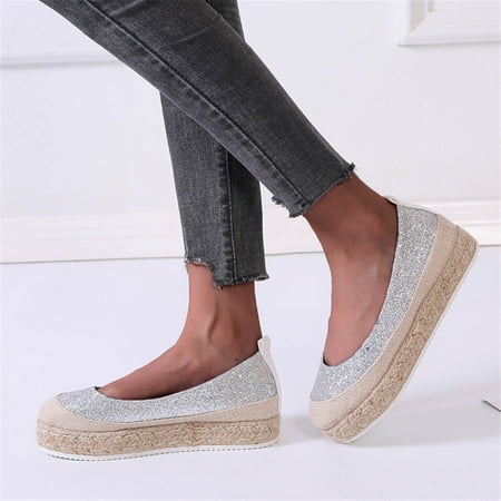 uikmnh Women Shoes Fashion Large Size Pure Color Casual Shoes Hemp Rope Woven Platform Shoes Silver 8
uikmnh Women Shoes Fashion Large Size Pure Color Casual Shoes Hemp Rope Woven Platform Shoes Silver 8