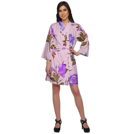 Moomaya Printed Bathrobe For Girls Kimono Bathrobes For Women Short Nightgown