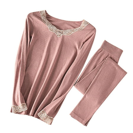 TFDZ Woman Pajama Set Pajamas For Women Women s New Thermal Underwear V-Neck Lace Autumn Clothes Pants Pajamas Set Pink
TFDZ Woman Pajama Set Pajamas For Women Women s New Thermal Underwear V-Neck Lace Autumn Clothes Pants Pajamas Set Pink