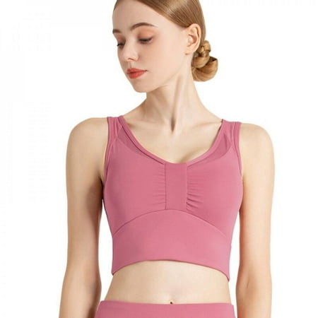 Clearance!Women s Push Up Bra Sports Underwear Wireless Padded High Strength Shockproof Gathered Bra Workout Fitness Top